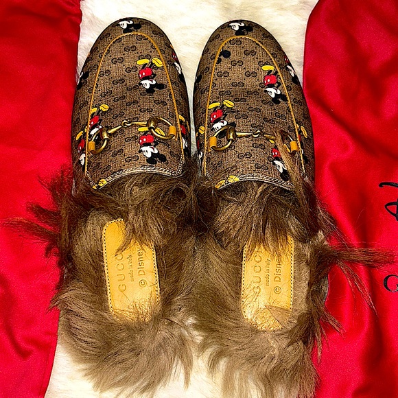 NWT GUCCI X DISNEY Princeton Lambswool Mules - Picture 16 of 16
